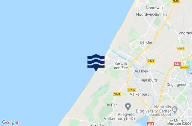 Mapa da tábua de marés em Voorschoten, Netherlands