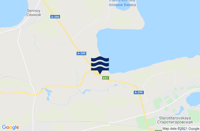 Mapa da tábua de marés em Vyshestebliyevskaya, Russia