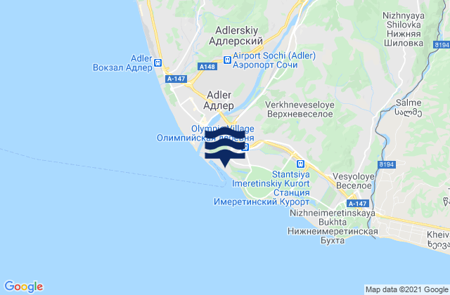Mapa da tábua de marés em Vysokoye, Russia