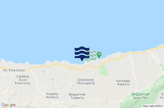 Mapa da tábua de marés em Vóni, Cyprus