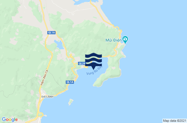 Mapa da tábua de marés em Vũng Rô, Vietnam
