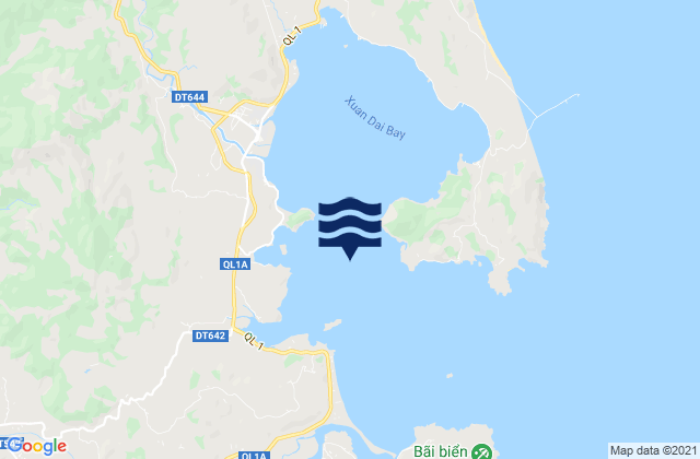 Mapa da tábua de marés em Vụng Xuân Đài, Vietnam