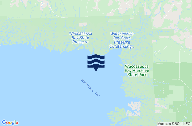 Mapa da tábua de marés em Waccasassa Bay, United States