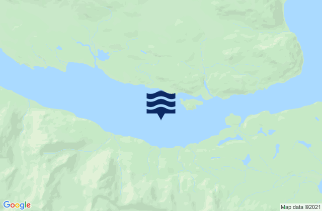 Mapa da tábua de marés em Wachusett Inlet Glacier Bay, United States