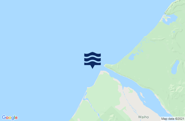 Mapa da tábua de marés em Waiho Beach, New Zealand