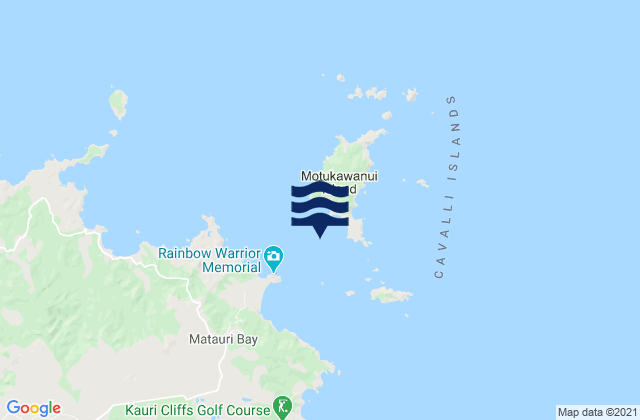 Mapa da tábua de marés em Waiiti Bay, New Zealand