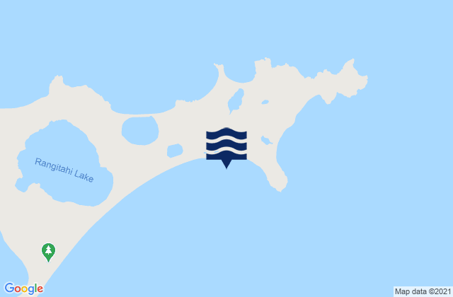 Mapa da tábua de marés em Waikeri, New Zealand
