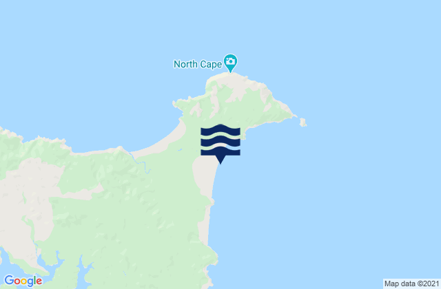 Mapa da tábua de marés em Waikuku Beach, New Zealand