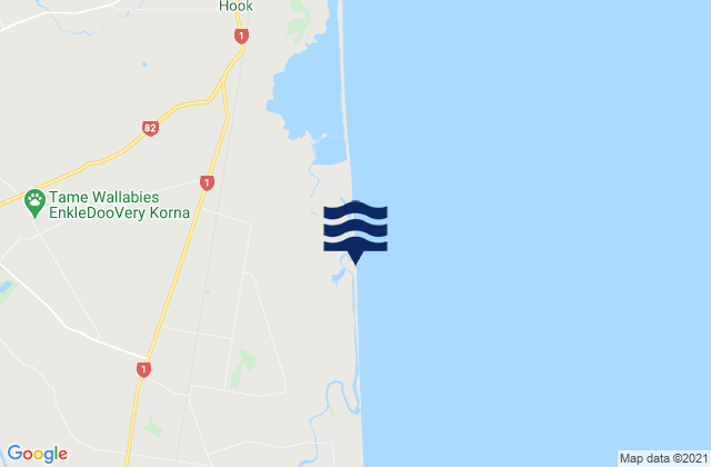 Mapa da tábua de marés em Waimate District, New Zealand