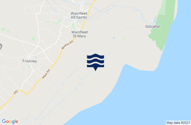 Mapa da tábua de marés em Wainfleet All Saints, United Kingdom