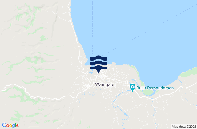 Mapa da tábua de marés em Waingapu, Indonesia