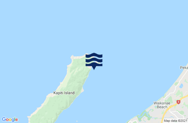 Mapa da tábua de marés em Waiorua Bay, New Zealand