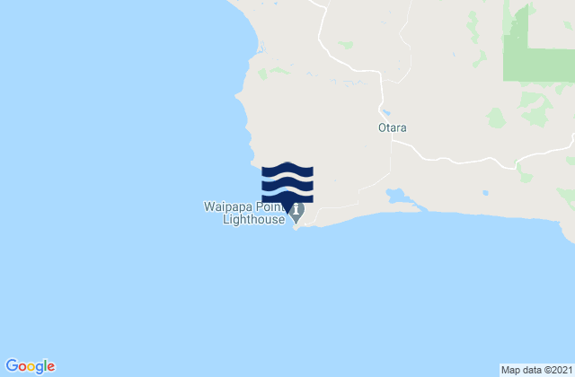 Mapa da tábua de marés em Waipapa Point, New Zealand