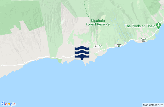Mapa da tábua de marés em Waipu, United States