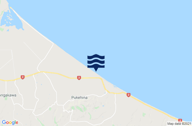 Mapa da tábua de marés em Waitangi Bay, New Zealand