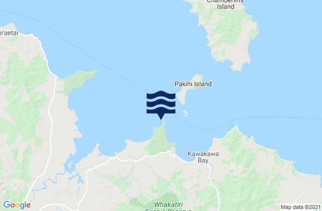 Mapa da tábua de marés em Waitawa Bay, New Zealand