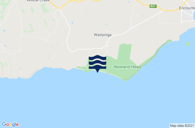 Mapa da tábua de marés em Waitpinga, Australia