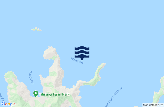 Mapa da tábua de marés em Waitui Bay, New Zealand