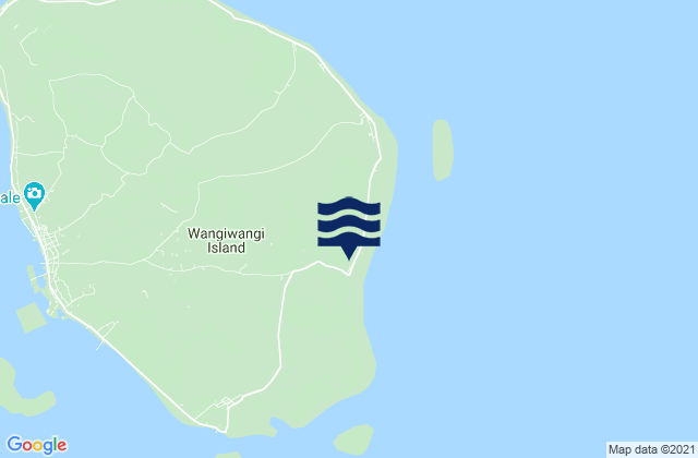Mapa da tábua de marés em Wakatobi Regency, Indonesia
