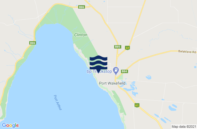Mapa da tábua de marés em Wakefield, Australia
