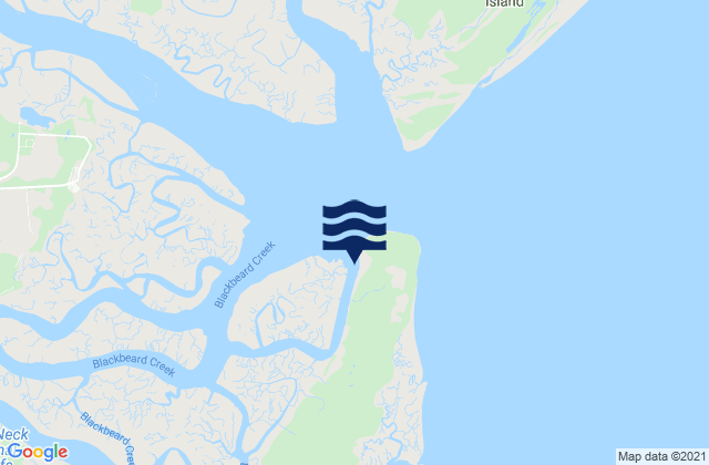 Mapa da tábua de marés em Walburg Creek Entrance, United States