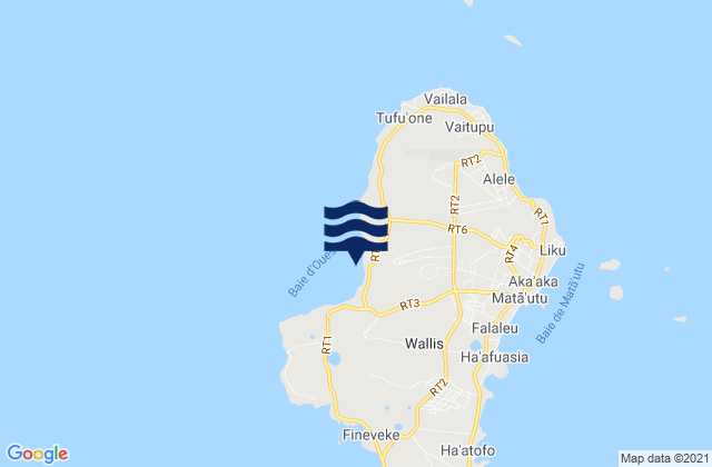 Mapa da tábua de marés em Wallis Island, Wallis and Futuna