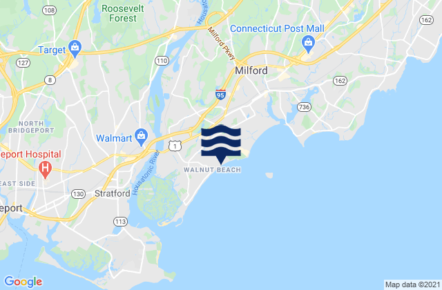 Mapa da tábua de marés em Walnut Public Beach, United States