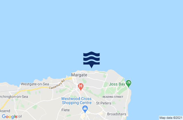 Mapa da tábua de marés em Walpole Bay, United Kingdom