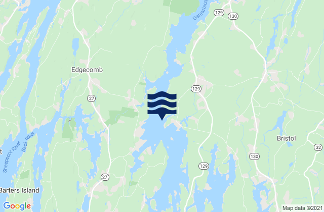 Mapa da tábua de marés em Walpole, United States