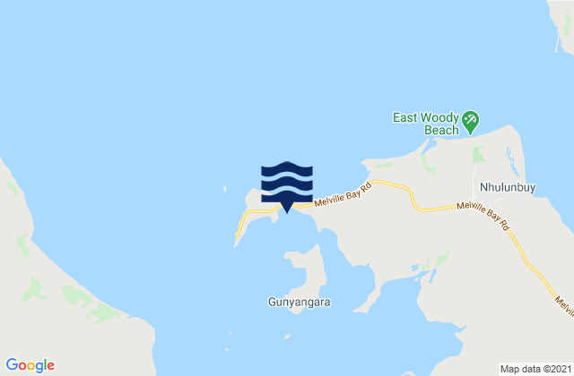 Mapa da tábua de marés em Wanaka Bay, Australia