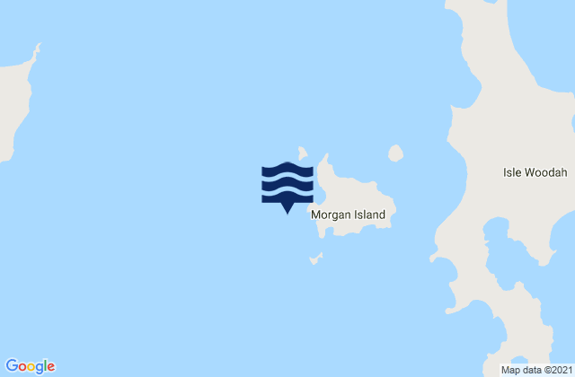 Mapa da tábua de marés em Wappah Island, Australia