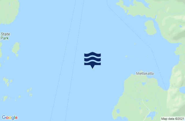 Mapa da tábua de marés em Warburton Island, United States