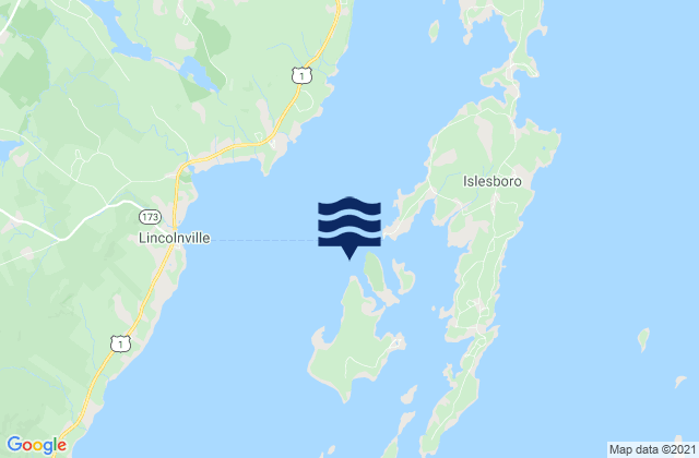 Mapa da tábua de marés em Warren Island northwest of, United States