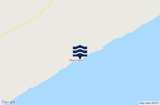 Mapa da tábua de marés em Warsheik, Somalia