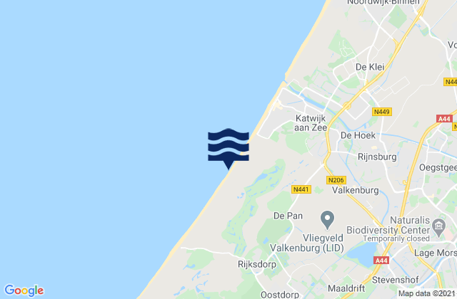 Mapa da tábua de marés em Wassenaar, Netherlands