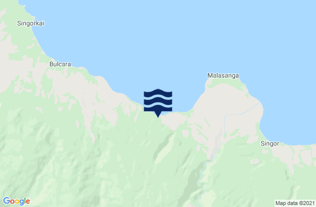 Mapa da tábua de marés em Wasu, Papua New Guinea