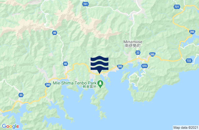 Mapa da tábua de marés em Watarai-gun, Japan