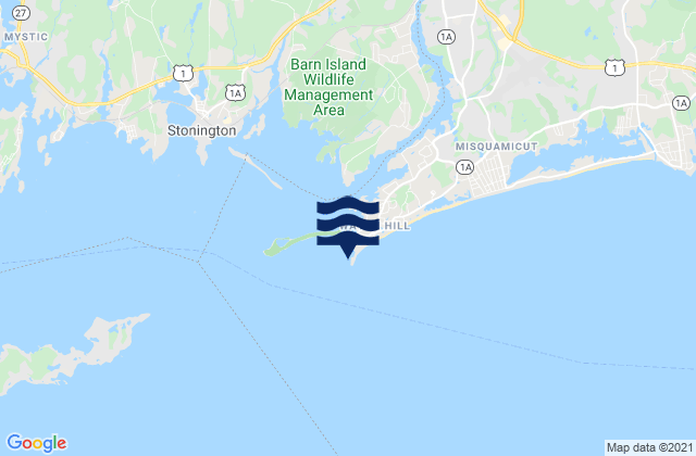 Mapa da tábua de marés em Watch Hill Point, United States