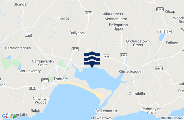 Mapa da tábua de marés em Waterford, Ireland