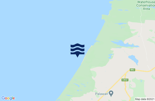 Mapa da tábua de marés em Waterhouse Beach, Australia