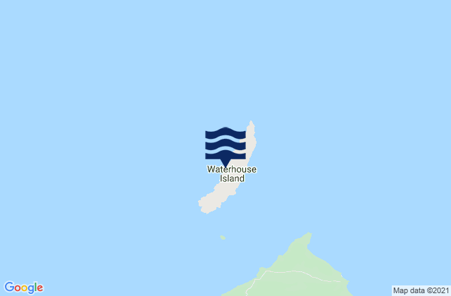 Mapa da tábua de marés em Waterhouse Island, Australia