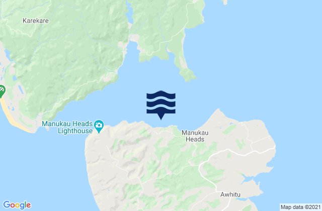 Mapa da tábua de marés em Wattle Bay, New Zealand