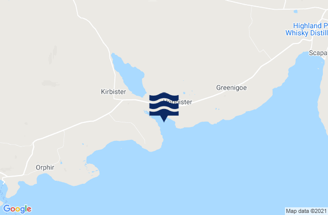 Mapa da tábua de marés em Waulkmill Bay, United Kingdom