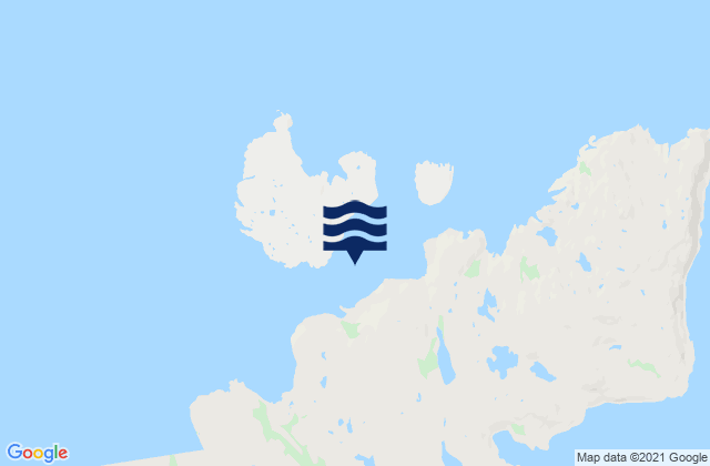 Mapa da tábua de marés em Webeck Harbour, Canada