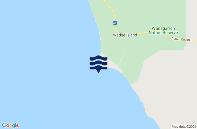 Mapa da tábua de marés em Wedge Island, Australia