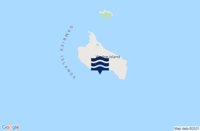Mapa da tábua de marés em Wedge Island, Australia