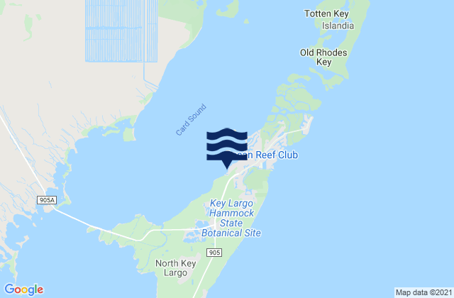 Mapa da tábua de marés em Wednesday Point (Key Largo Card Sound), United States