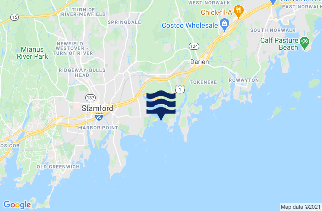 Mapa da tábua de marés em Weed Beach, United States
