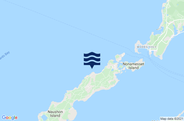 Mapa da tábua de marés em Weepecket Island south of, United States