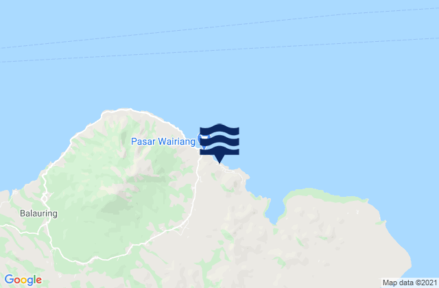 Mapa da tábua de marés em Weikoro, Indonesia